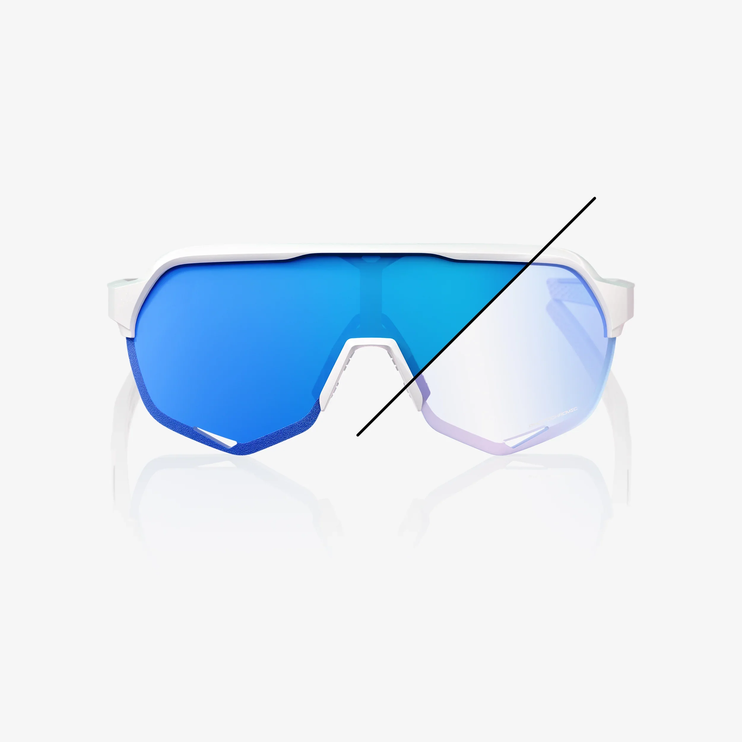100% S2 Bastille LE - Pearl White Glitter- Blue Mirror Photochromic Lens - Image 2