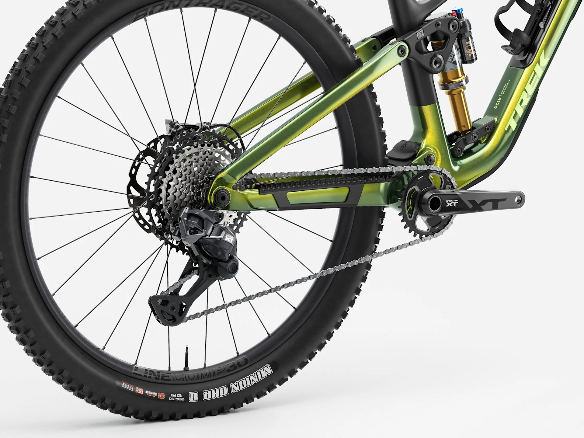 2026 Trek Fuel EX 9.8 XT Di2 Gen 7 - Gloss Chameleon Green /Matte Black - Image 4
