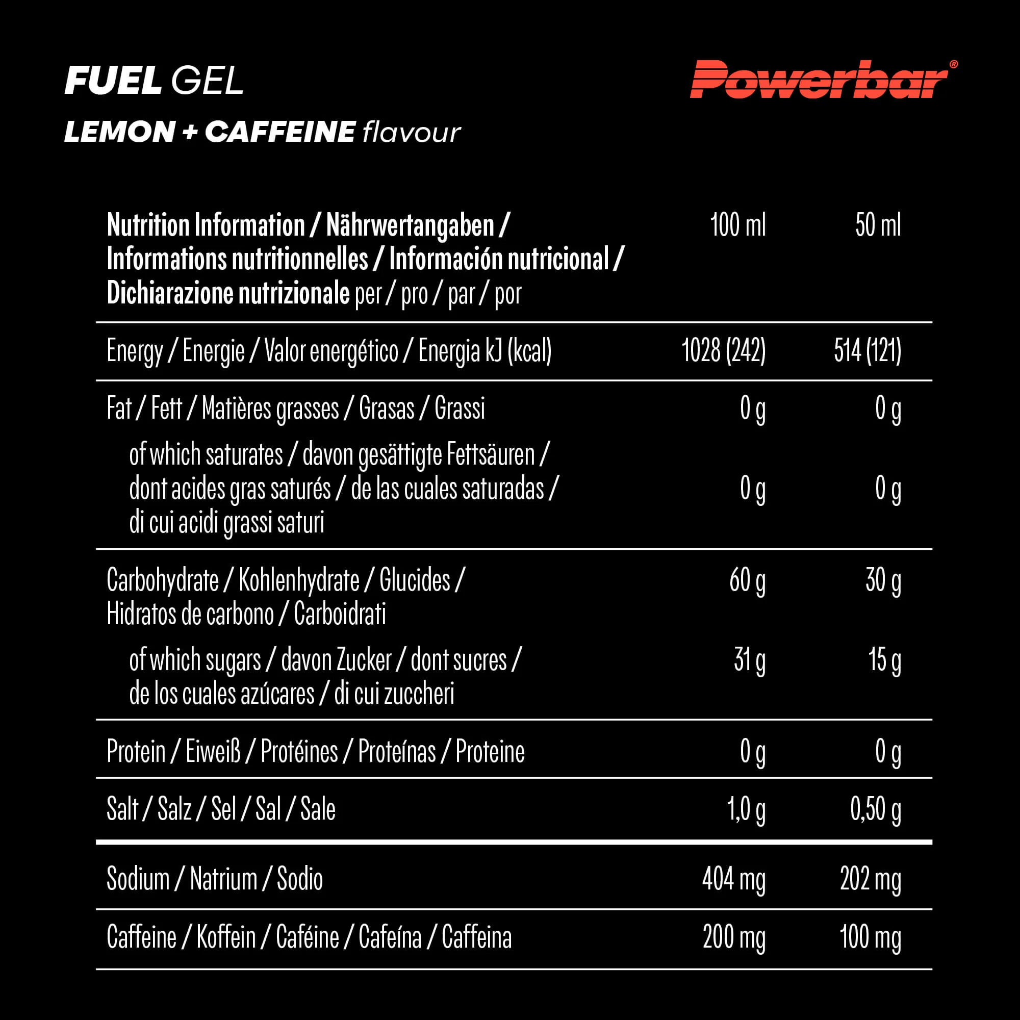 PowerBar Fuel Gel- Lemon + Caffeine 50ml - Image 3