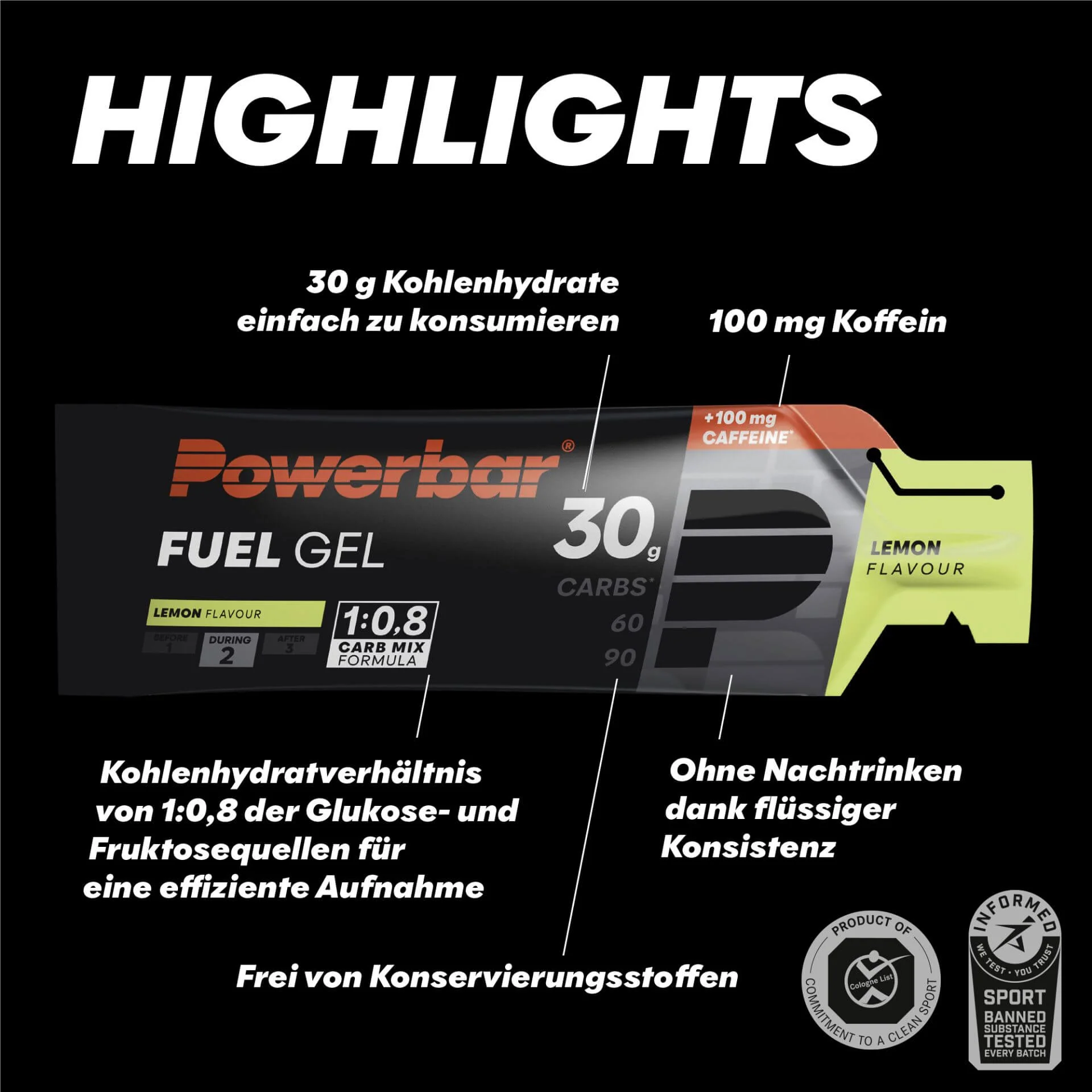 PowerBar Fuel Gel- Lemon + Caffeine 50ml - Image 4
