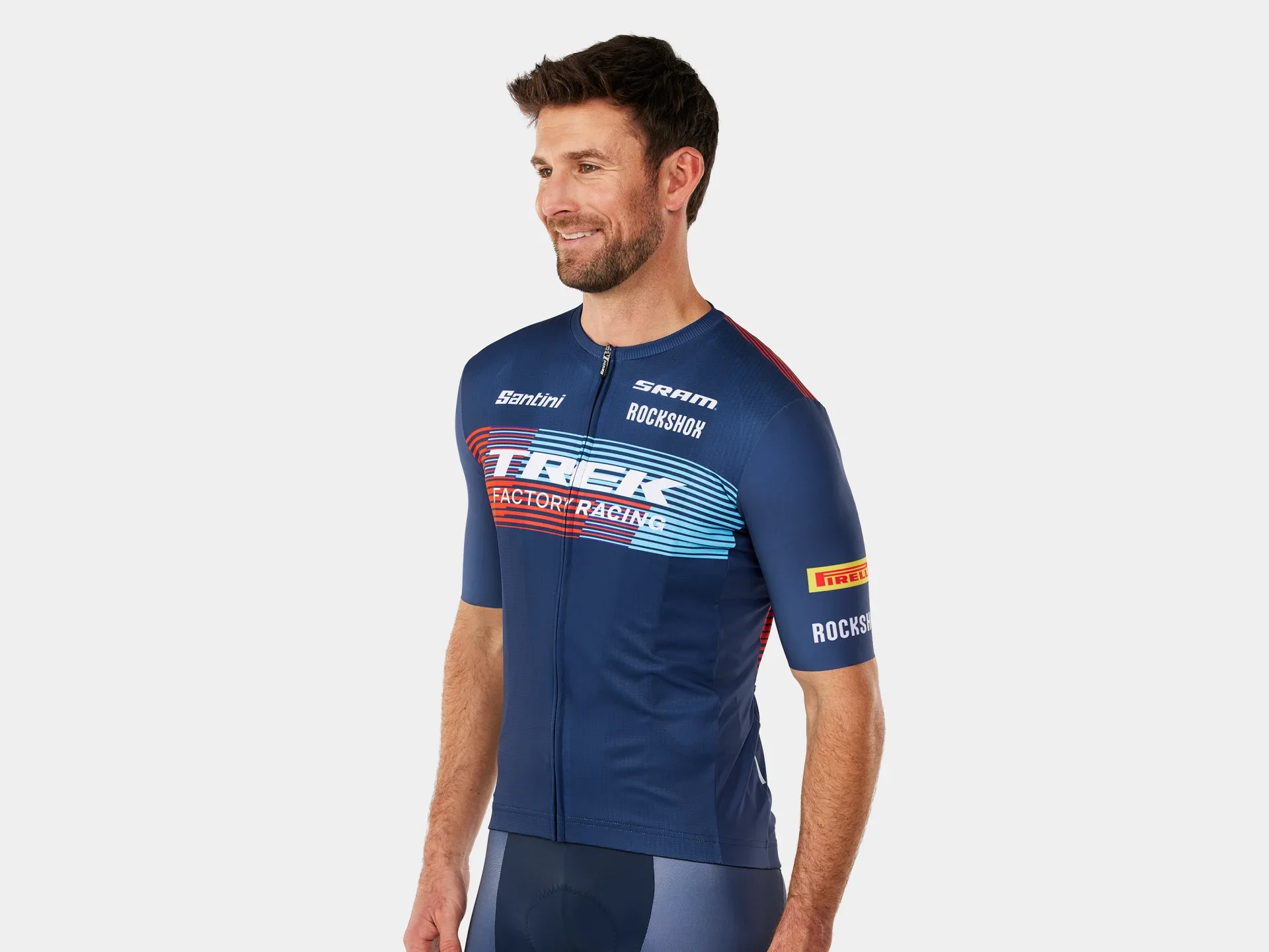 Santini Trek Factory Racing Men’s Team Replica Cycling Jersey - Image 3