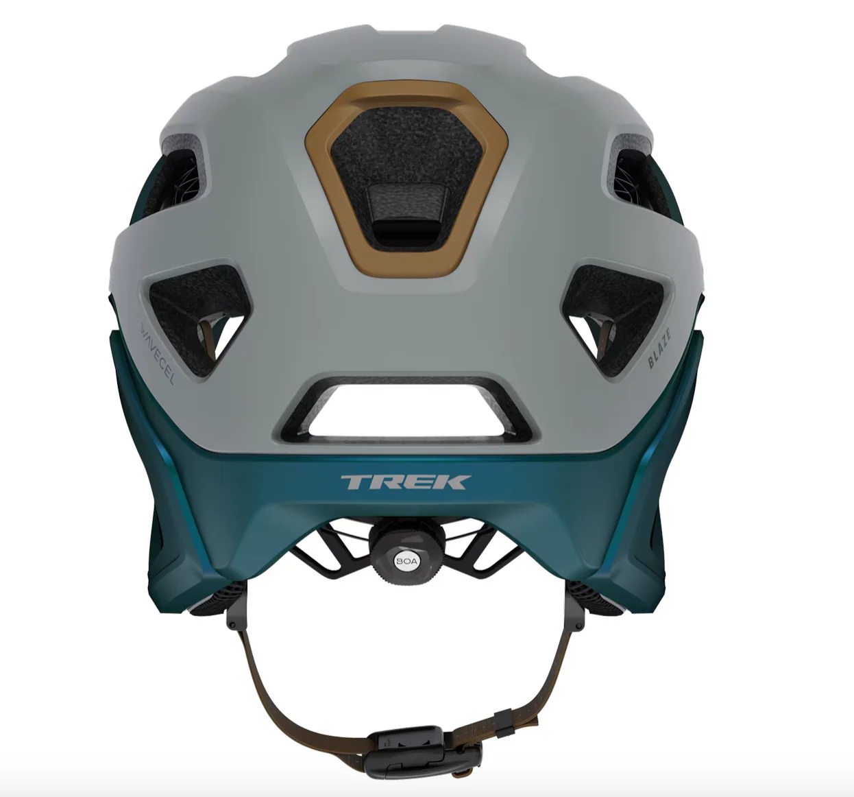 Trek Blaze WaveCel Mountain Bike Helmet - Matte Gravel/ Dark Aquatic - Image 4